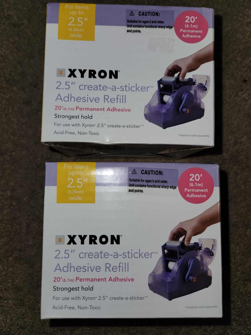 Xyron 2.5" Create-a-Sticker Adhesive Refill - Purple (2 Pack)